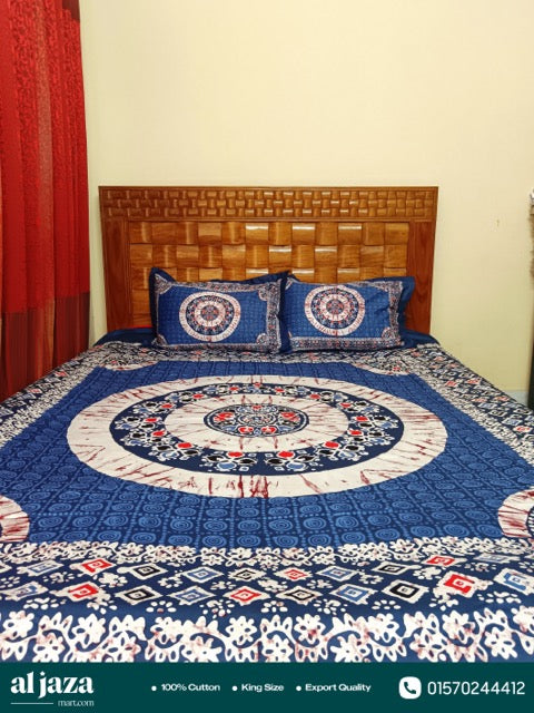 Regular Cotton Bedsheet with Two Pillow Covers