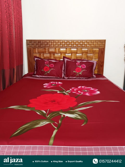Premium Cotton Bedsheet with Two Pillow Covers
