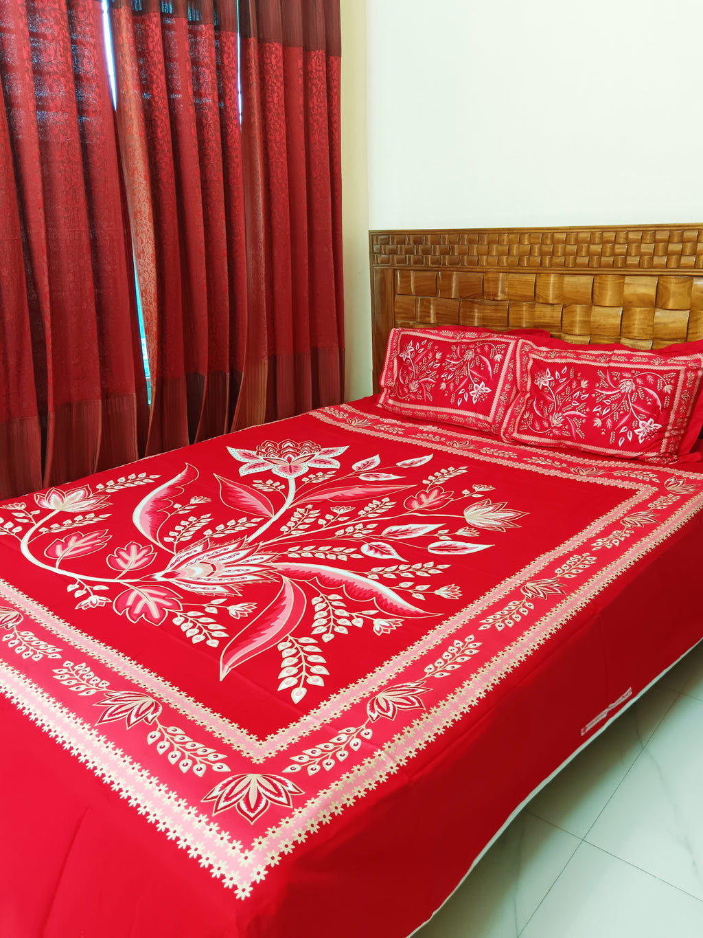 Premium Cotton Bedsheet with Two Pillow Covers