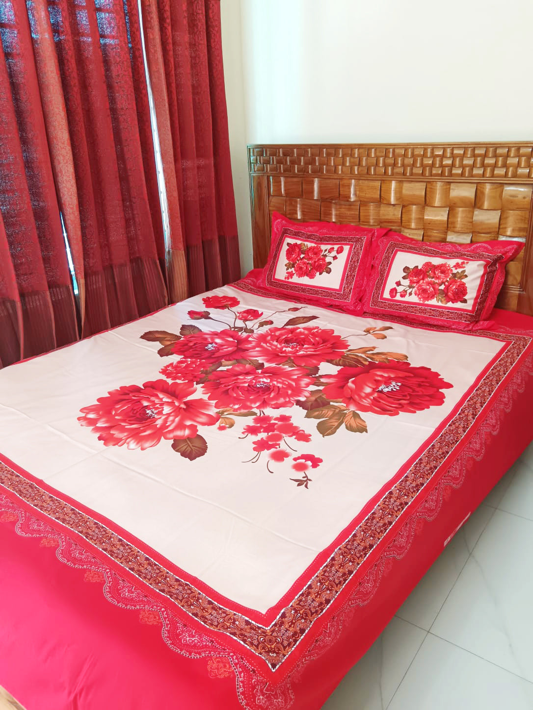 Premium Cotton Bedsheet with Two Pillow Covers