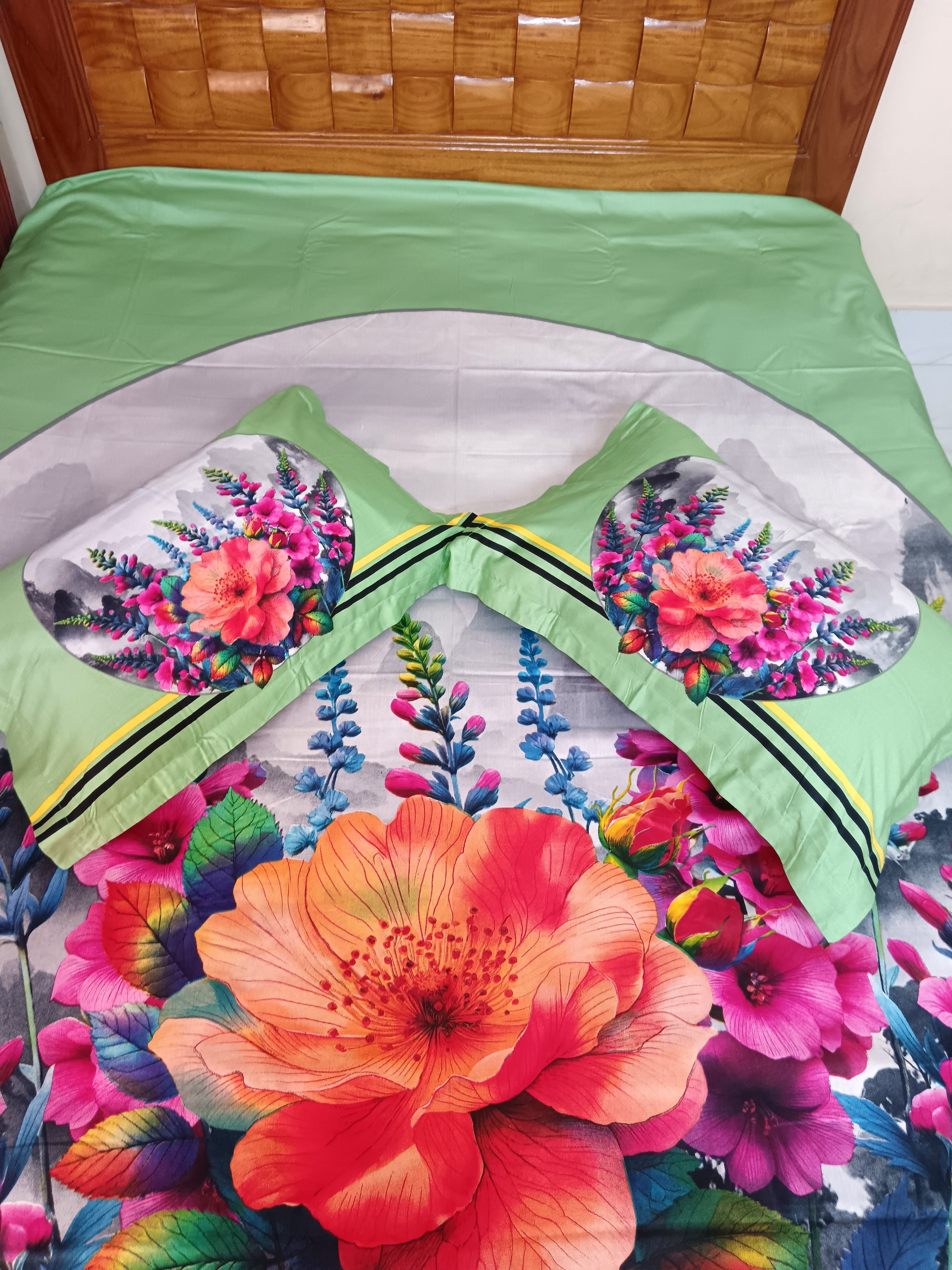 Premium Cotton Bedsheet with Two Pillow Covers