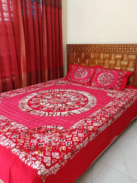 Regular Cotton Bedsheet with Two Pillow Covers