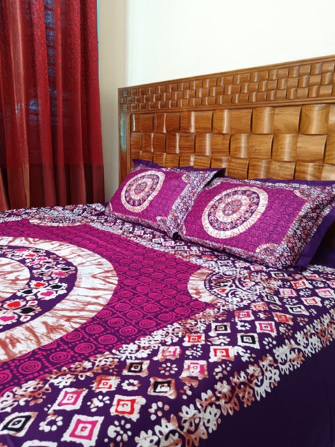 Regular Cotton Bedsheet with Two Pillow Covers