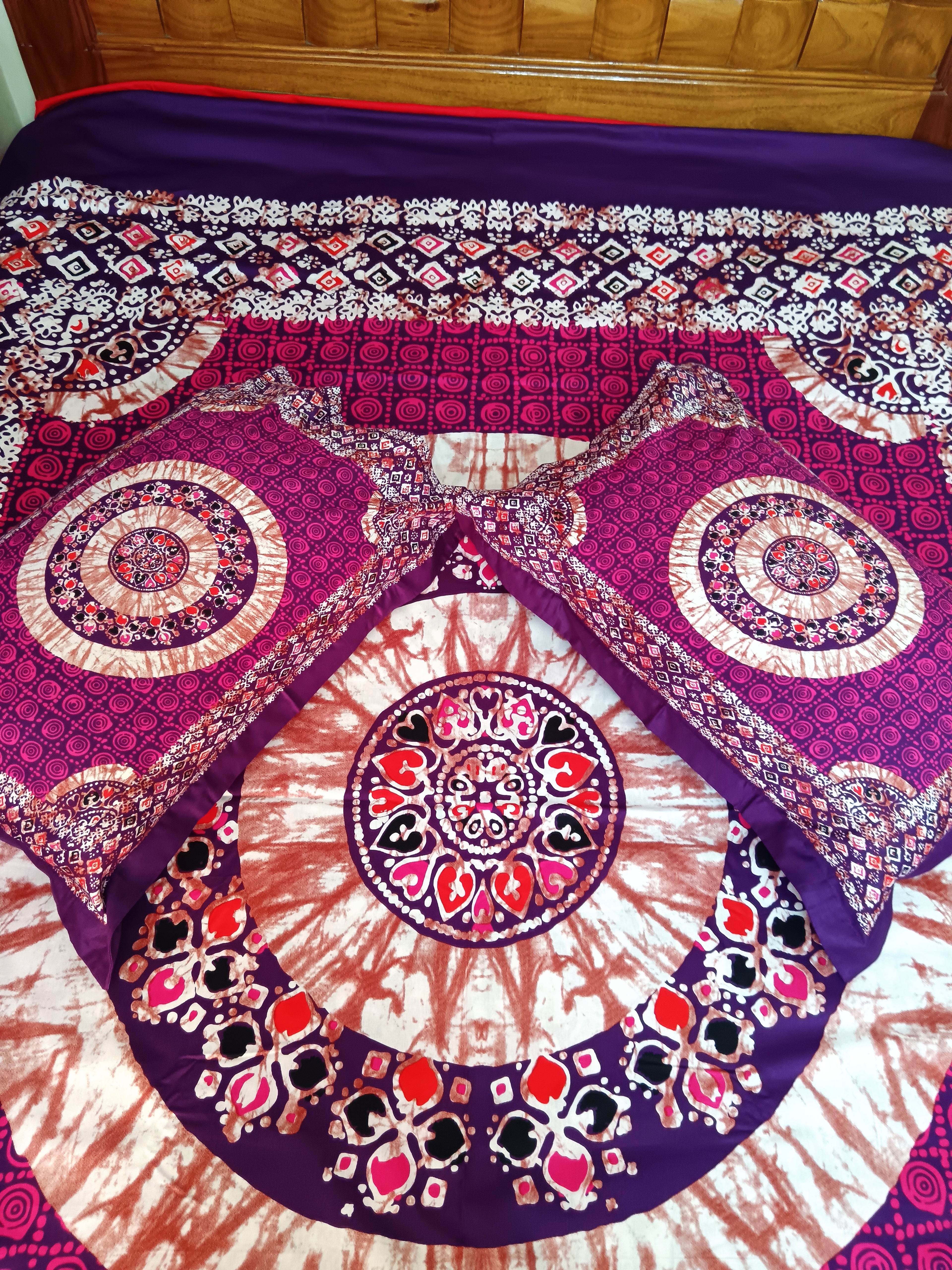 Regular Cotton Bedsheet with Two Pillow Covers